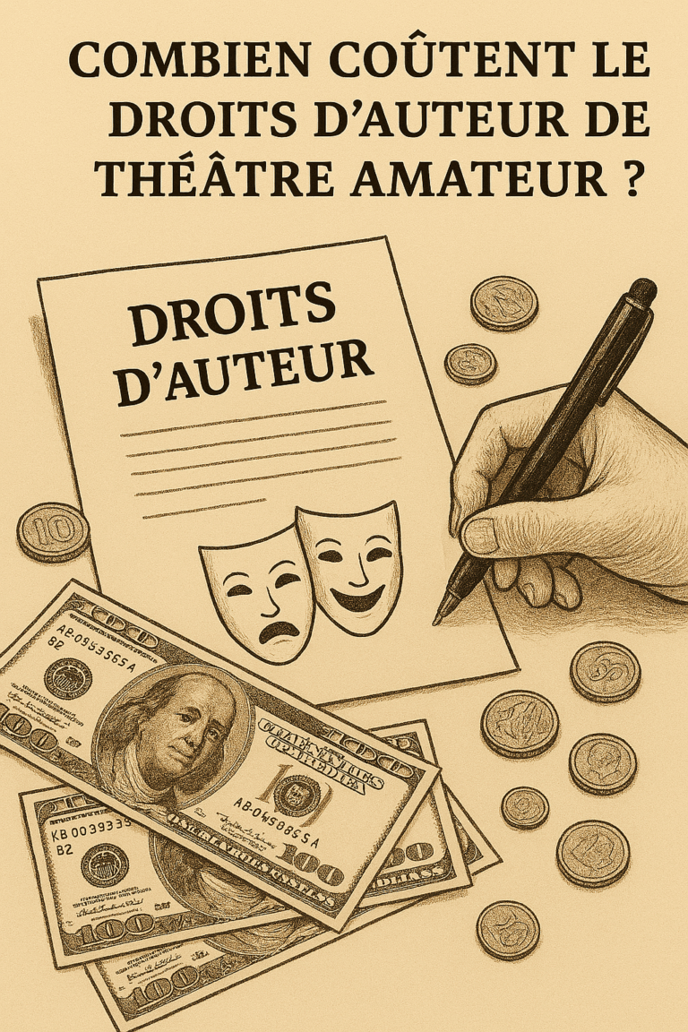 Combien coûte en moyenne l&rsquo;obtention des droits d&rsquo;auteur pour une pièce de théâtre amateur ?