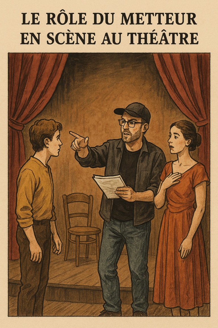 Le rôle du metteur en scène au théâtre : vision artistique et coordination

Metteur en scène théâtre : vision, direction, coordination 

[https://scene-en-ligne.com]